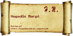 Hegedűs Margó névjegykártya